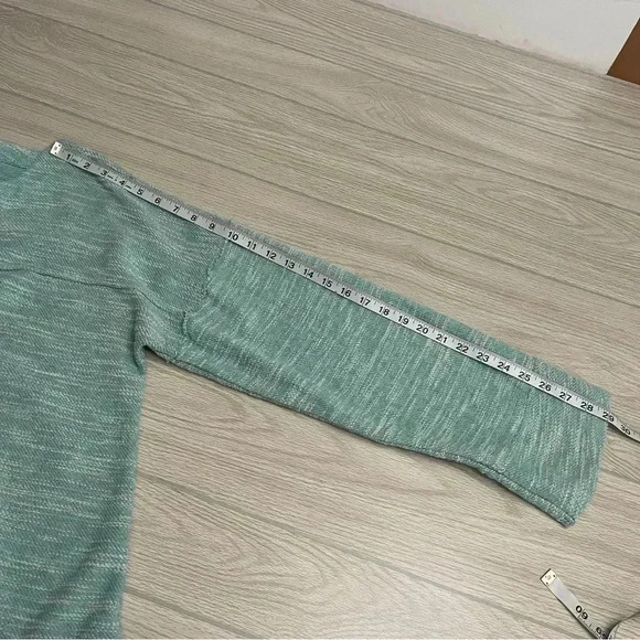Soft Surroundings V-Neck Wide Sleeves Teal Tunic Sweater Women’s size Large - Picture 10 of 13